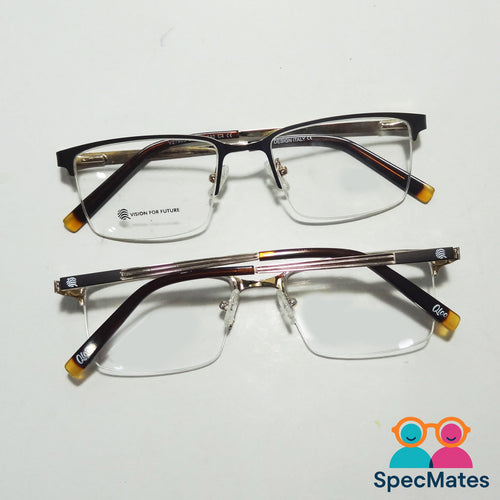 BLUE CUT FRAME | COMPUTER FRAME | Black Half-Rim Hexa Eyewear Frame SPMC*